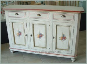 credenza napoletana 3 ante decoro frutta