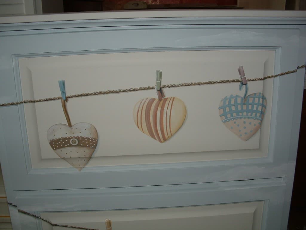 cuoricini stoffa appsi effetto trompe l'oeil cuoricini appesi