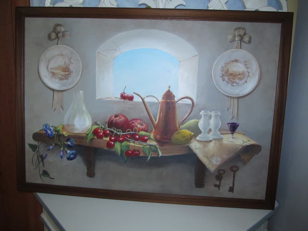 dipinto trompe l'oeil su pannello pannello trompe l'oeil