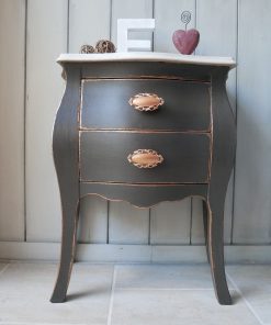 Comodino legno massello bombato Choco