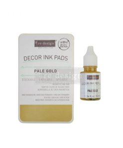 Tampone con Inchiostro PALE GOLD + ricarica 10 ml - Decor Ink Pad ReDesign with Prima