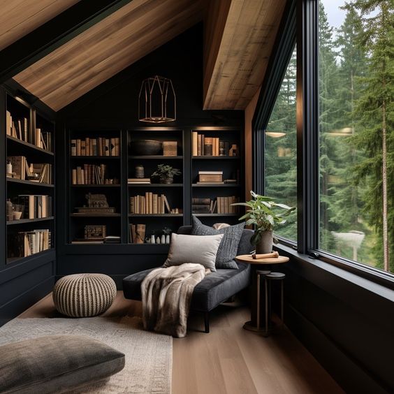arredo nero e luce naturale