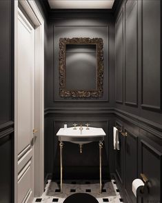 spazio piccolo boiserie nera