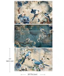 PACCO da 3 Decor Tissue Paper "SAPPHIRE WINGS" Carta tessuto ReDesign with Prima