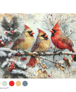 Decoupage Decor Tissue Paper A4 "CRIMSON NOEL" Carta tessuto ReDesign with Prima