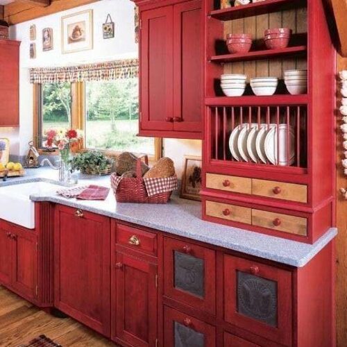 cucina stile industriale rosso decapato