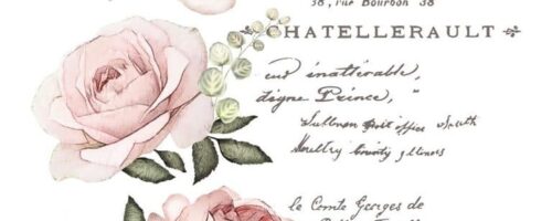rose pastello e scritte chatellerault transfer decor