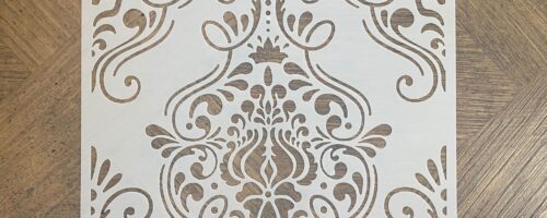 flourish emblem stencil