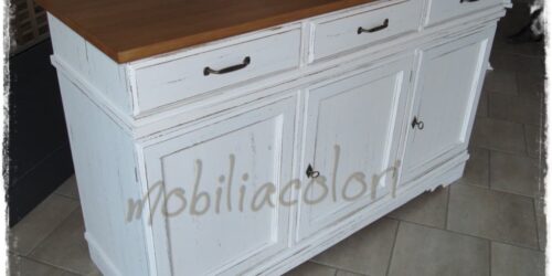 credenza bicolore stile country