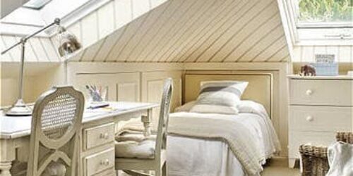 mansarda con mobili shabby
